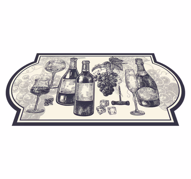 Tapis vinyle cuisine élégance sur le thème du vin - TenStickers