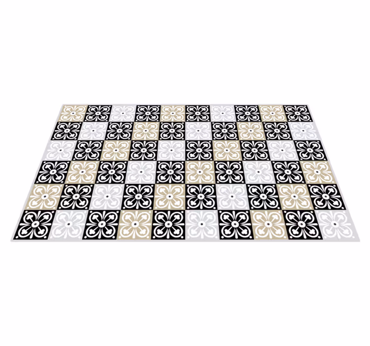 Tapis vinyle cuisine carreaux à motifs ornés - TenStickers