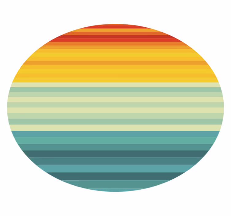Tapis vinyle rayures cercle à bandes arc-en-ciel - TenStickers