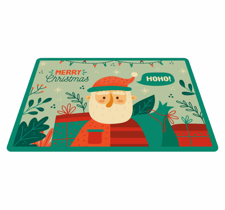 Tapis vinyle noël illustration festive de santa - TenStickers