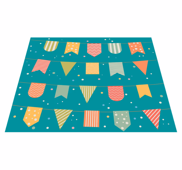 Tapis vinyle pour enfants banderoles festives - TenStickers