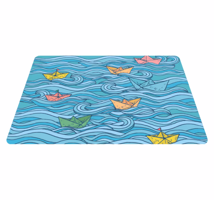 Tapis vinyle pour enfants bateaux en papier à voile - TenStickers