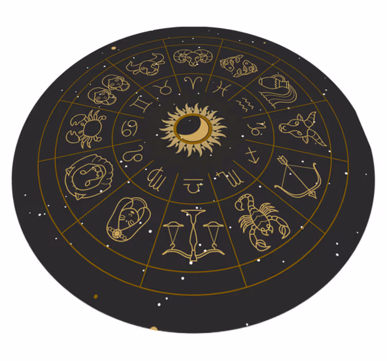 Tapis vinyle alphabet cercle du zodiaque - TenStickers