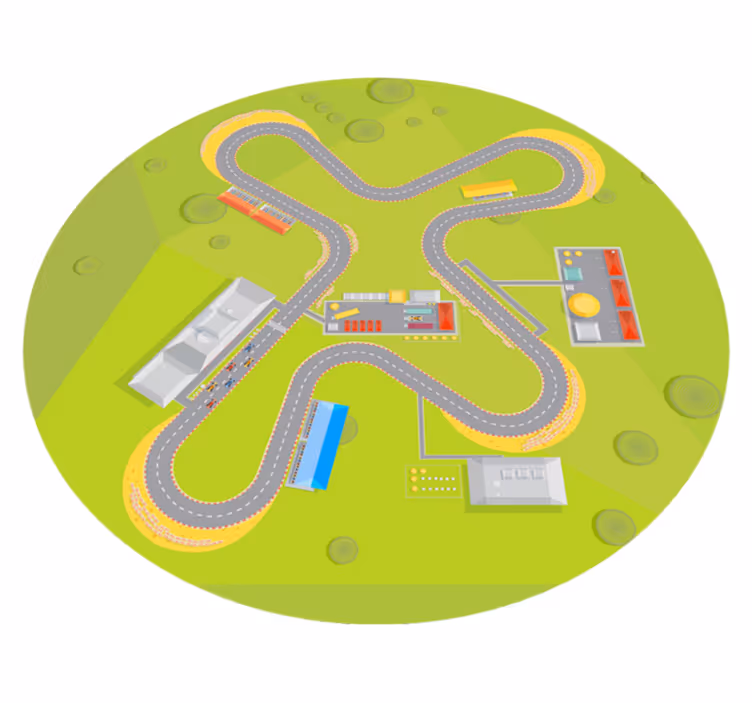 Tapis vinyle autouroute piste ludique - TenStickers