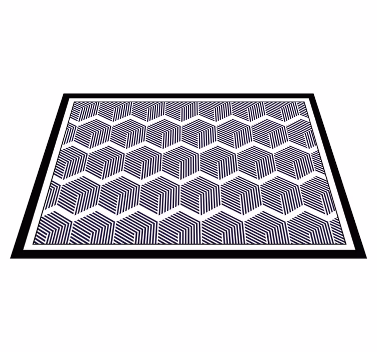 Tapis vinyles géométriques contraste cubiste - TenStickers