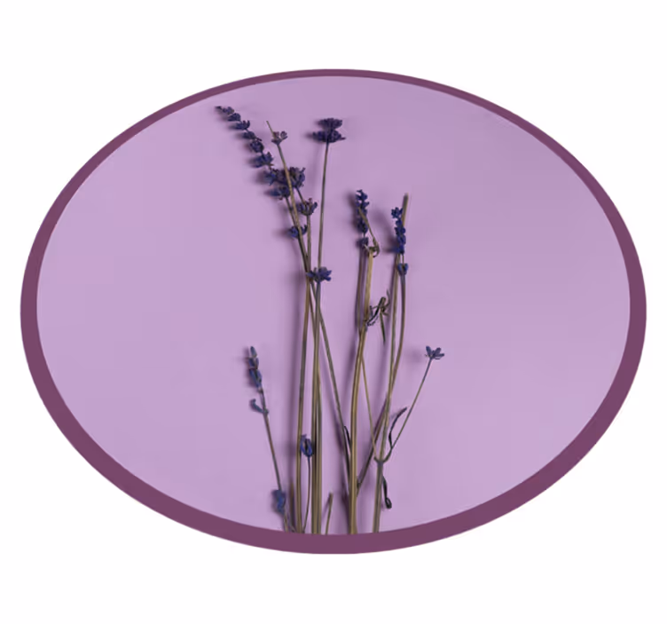 Tapis vinyle fleurs et plantes lavande, silhouette - TenStickers