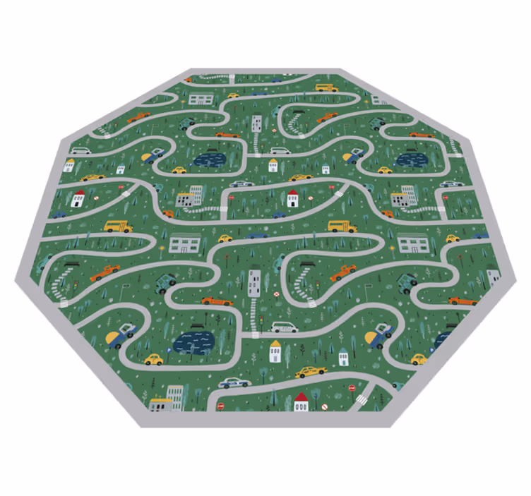Tapis vinyle autouroute routes ludiques - TenStickers