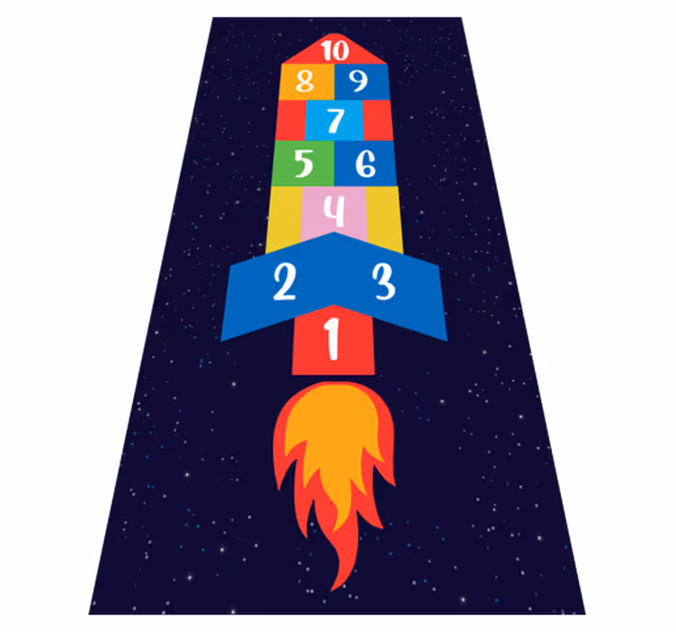 Tapis vinyle jeux marelle spatiale - TenStickers