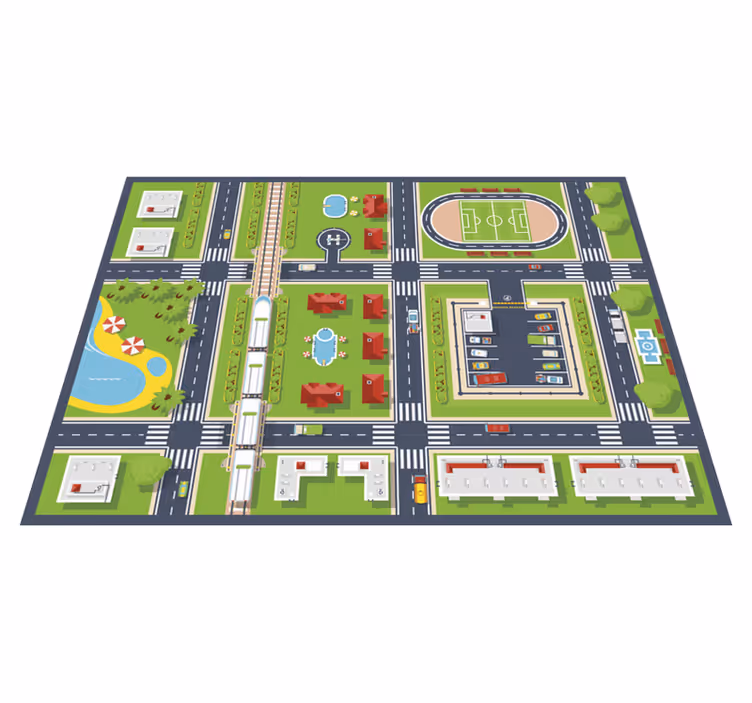 Tapis vinyle autouroute tapis de jeu urbain - TenStickers