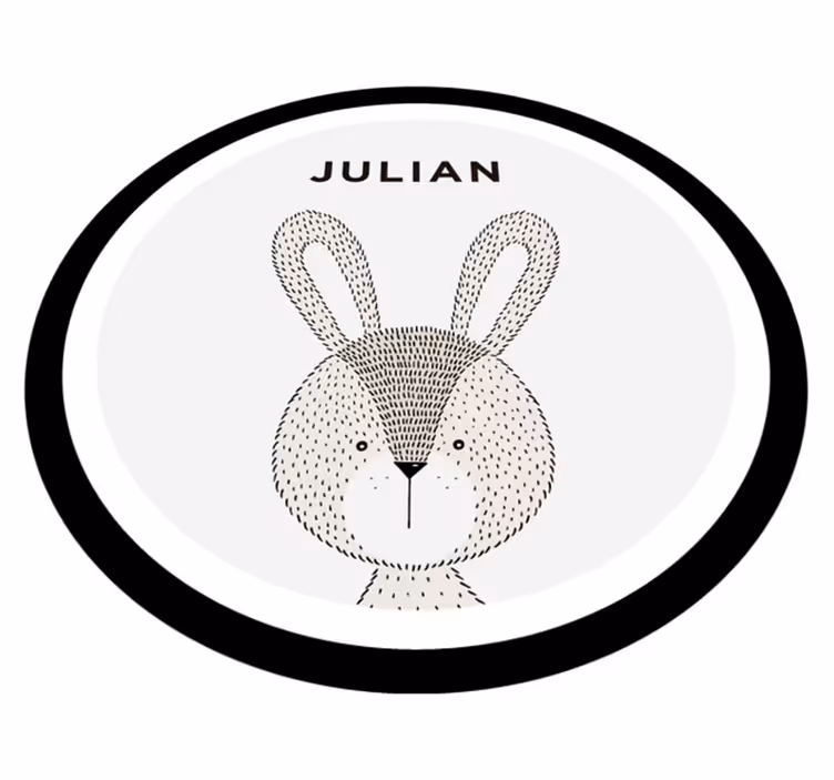 Tapis vinyle chambre bébé lapin personnalisé - TenStickers