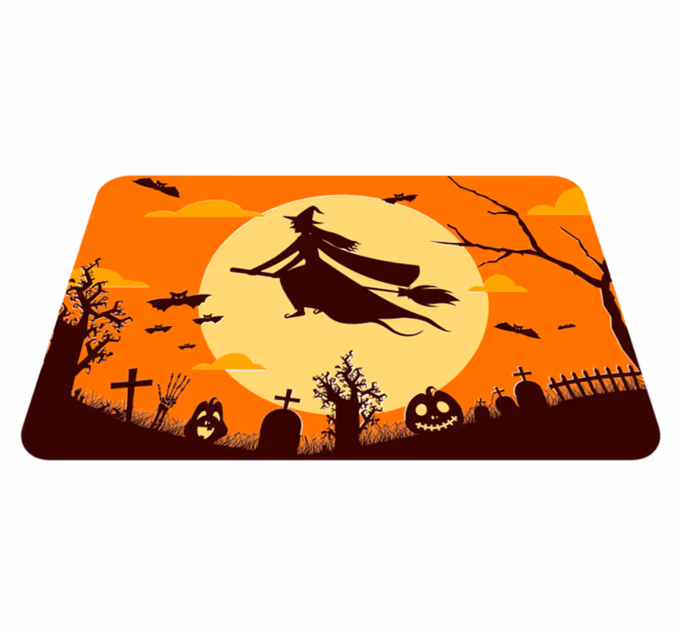 Tapis vinyle pour halloween silhouette effrayante - TenStickers