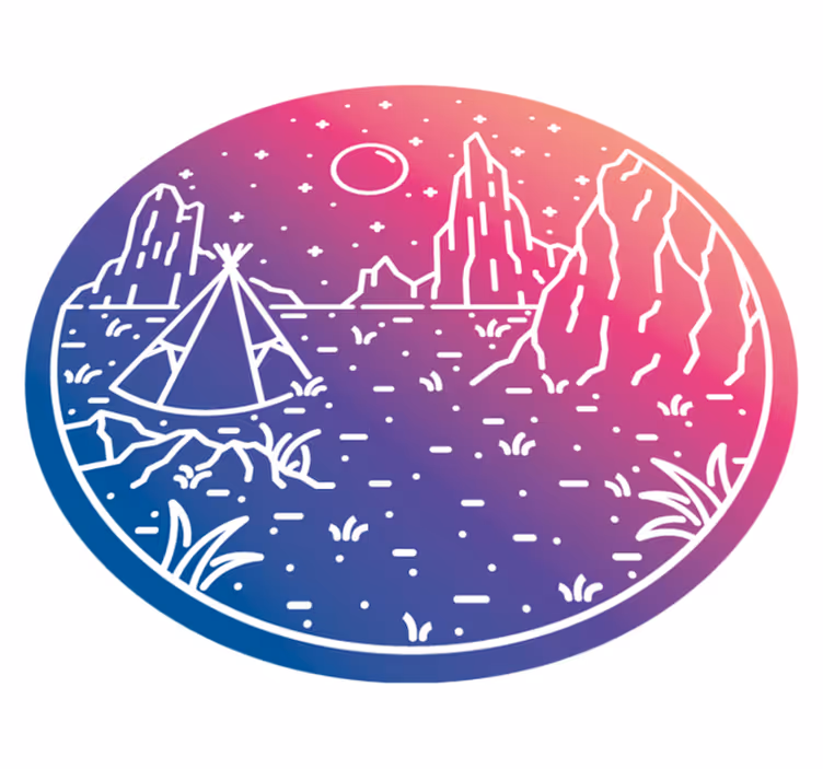 Tapis vinyle nature scène de nuit de camping - TenStickers