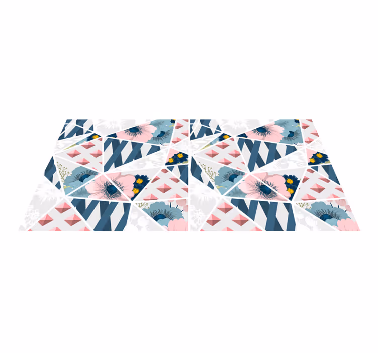 Tapis vinyles géométriques kaléidoscope floral géométrique - TenStickers