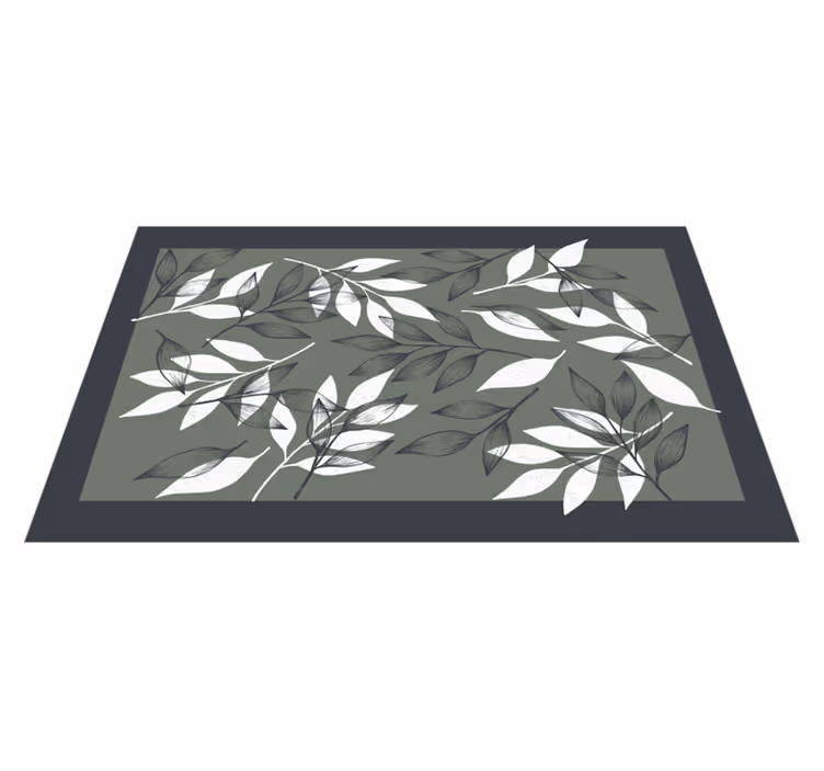 Tapis vinyle fleurs et plantes motif botanique feuillu - TenStickers