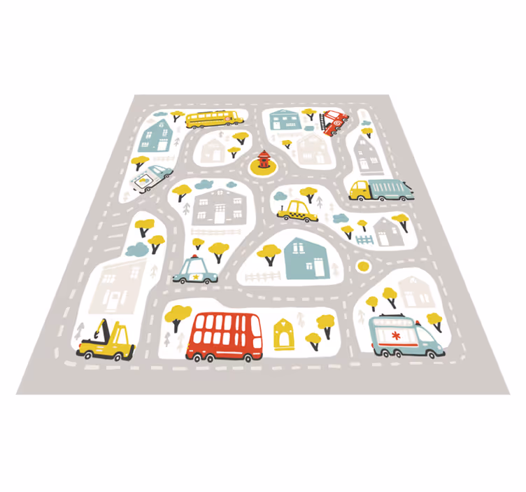 Tapis vinyle autouroute voie de circulation en ville - TenStickers