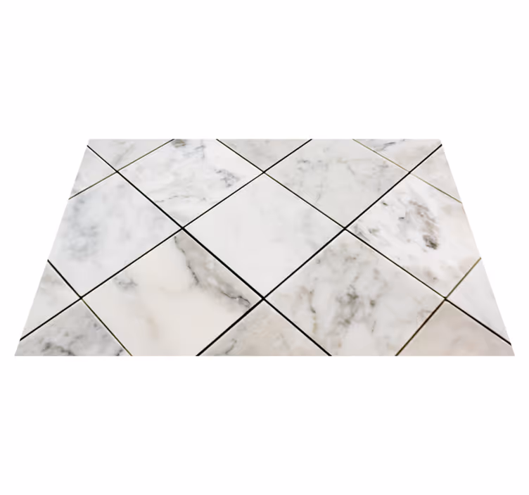 Tapis vinyle marbre effet carrelage - TenStickers