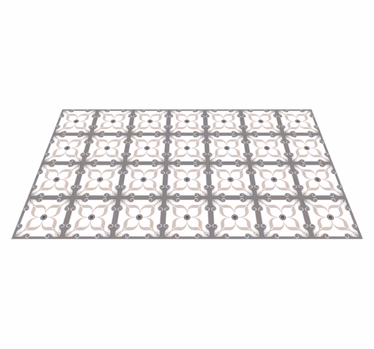 Tapis vinyle carreaux de ciment motif ornemental - TenStickers