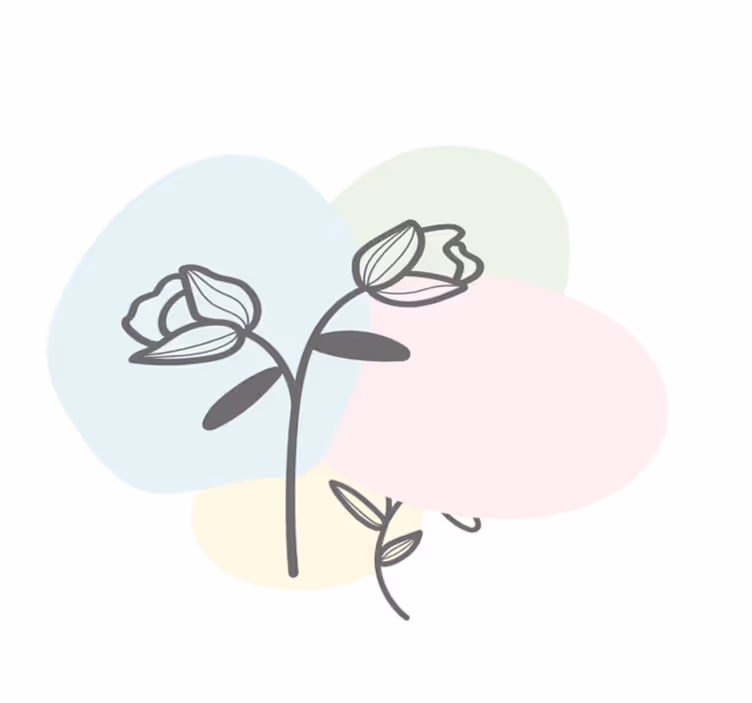 Tapis vinyle fleurs et plantes cœur floral - TenStickers