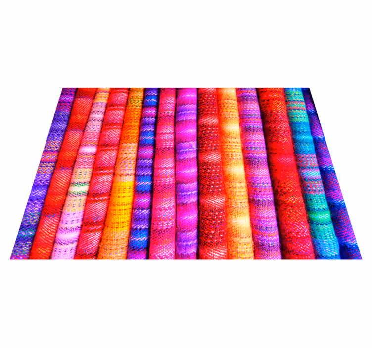 Tapis vinyle texture rayures colorées en mosaïque - TenStickers