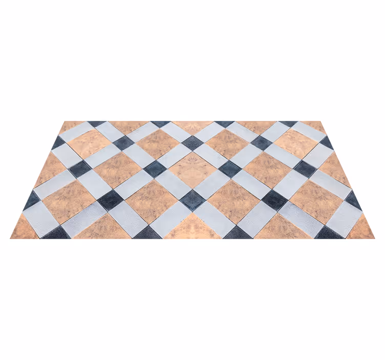 Tapis vinyle carreaux de ciment revêtement de sol en damier - TenStickers