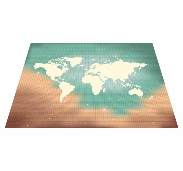 Tapis vinyle carte du monde illustration - TenStickers