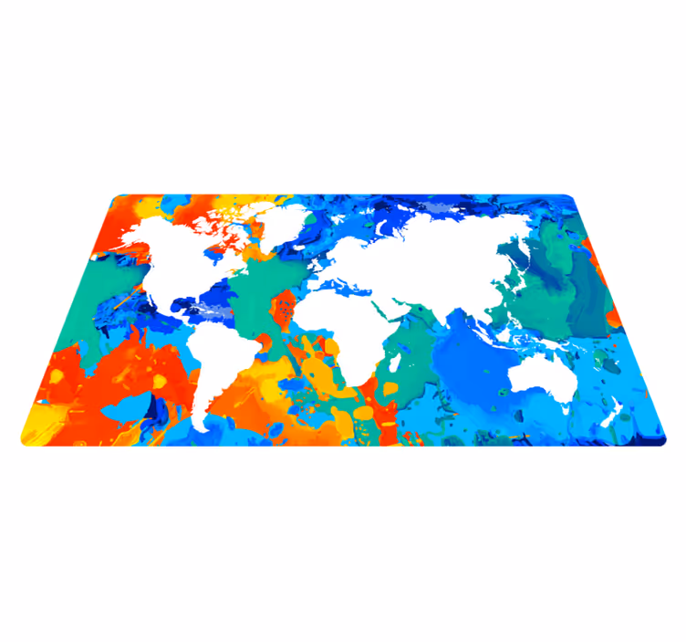 Tapis vinyle carte du monde carte du monde multicolore - TenStickers
