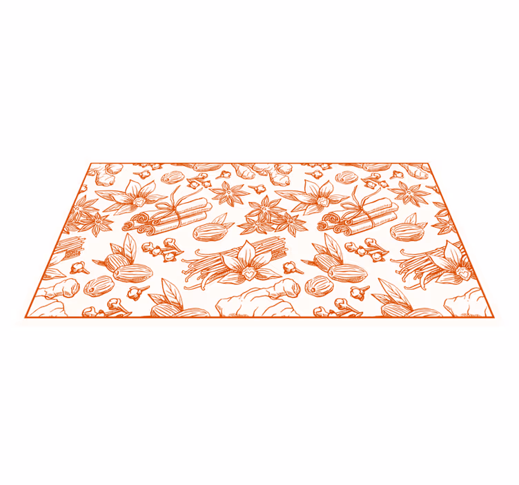 Tapis vinyle fleurs et plantes motif vanille et cacao - TenStickers