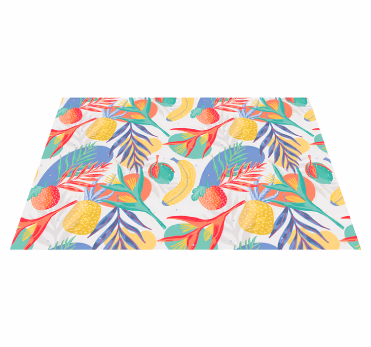 Tapis vinyle fleurs et plantes motif de délice tropical - TenStickers