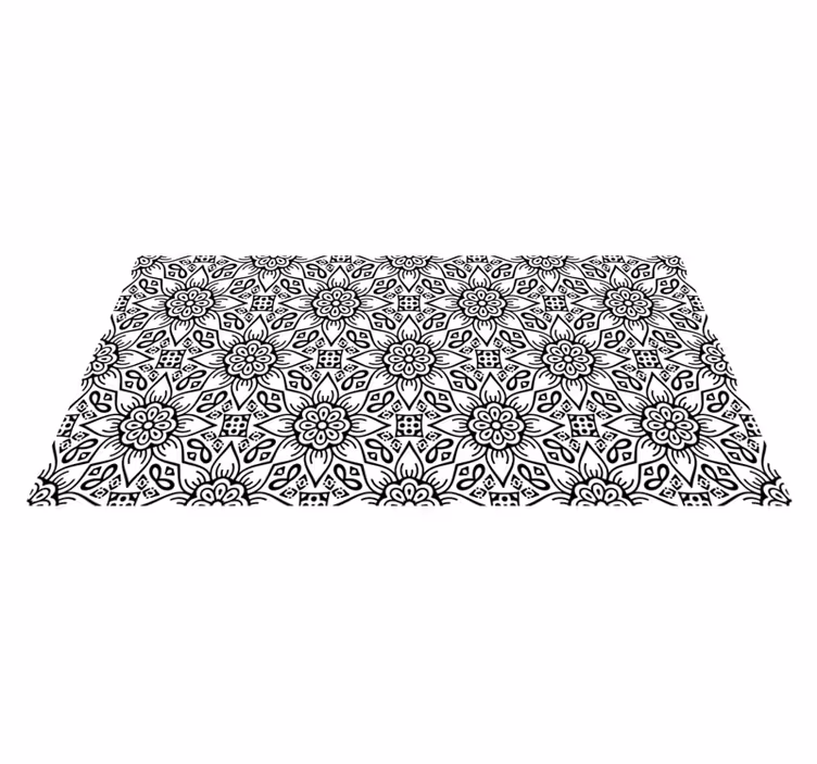 Tapis vinyle mandala motif botanique - TenStickers