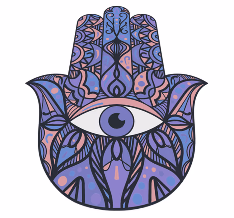 Tapis vinyle mandala motif main de fatima - TenStickers