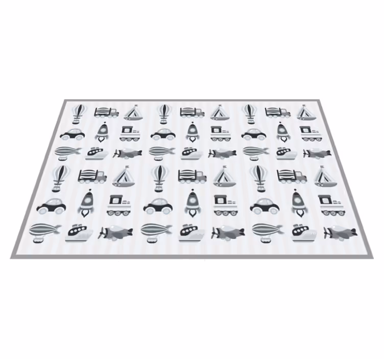 Tapis vinyle pour enfants transports ludiques - TenStickers