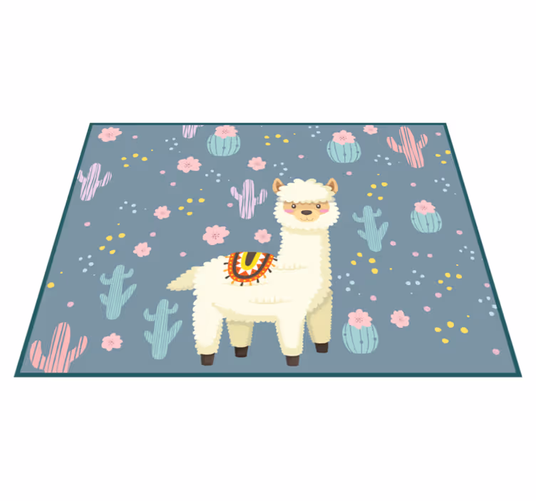 Tapis vinyle pour enfants récréation des lamas - TenStickers