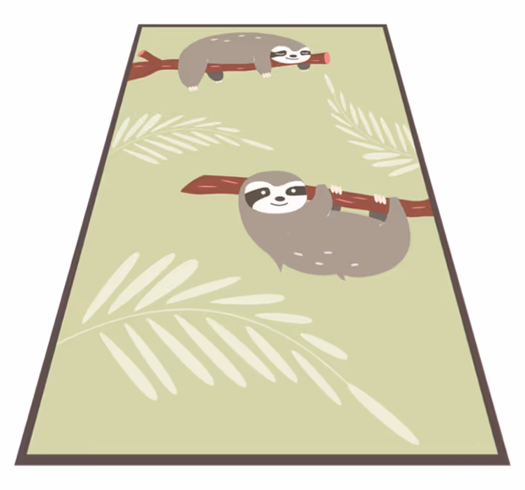 Tapis vinyle chambre bébé décor de pépinière de paresseux - TenStickers
