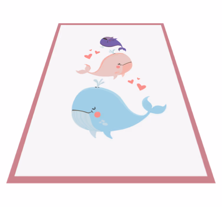 Tapis vinyle chambre bébé illustration de baleines amusantes - TenStickers