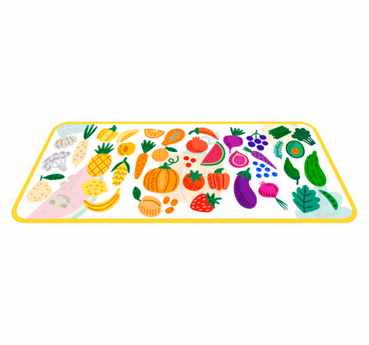 Tapis vinyle fleurs et plantes motif fruits colorés - TenStickers