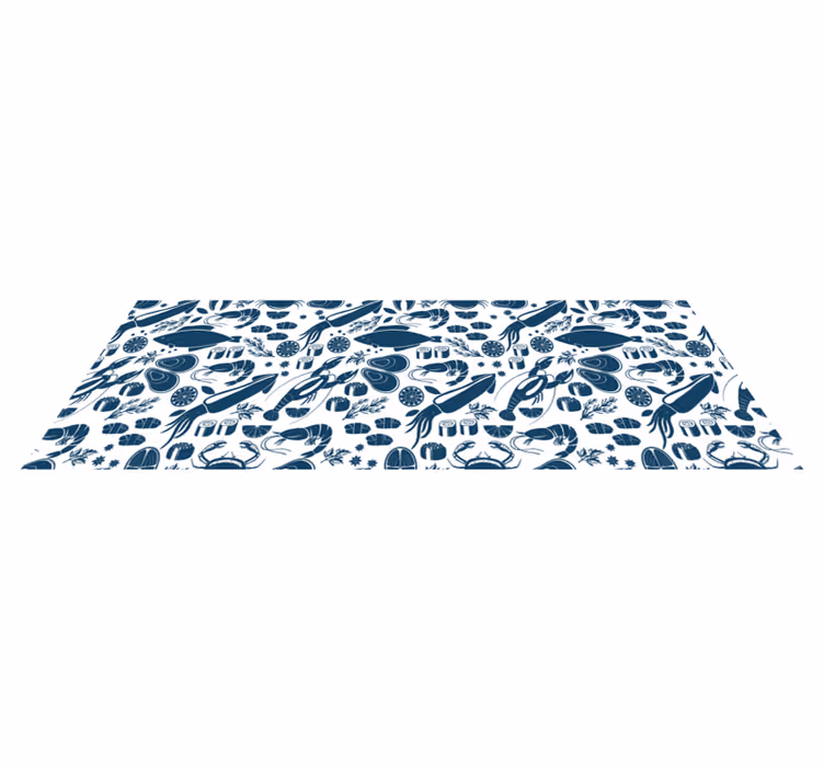 Tapis vinyle cuisine motif fruits de mer - TenStickers