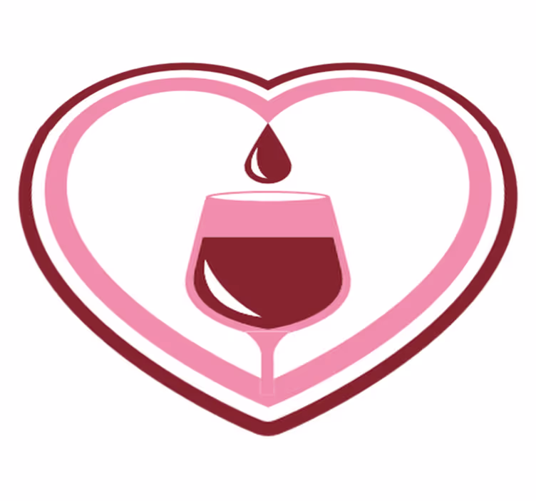 Tapis vinyle  événements emblème du vin romantique - TenStickers