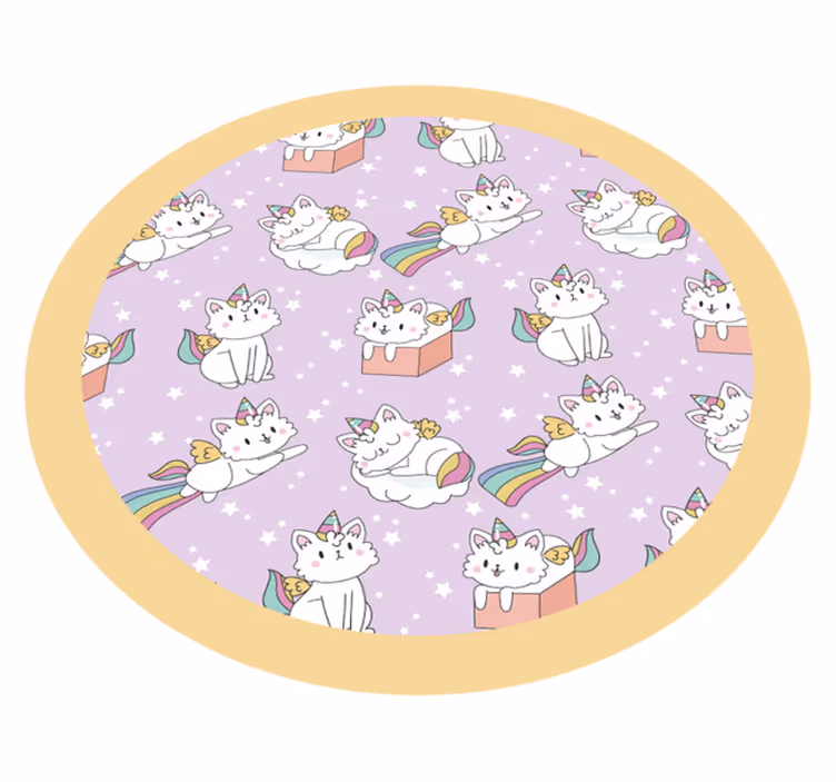 Tapis vinyle motif de chats licornes - TenStickers