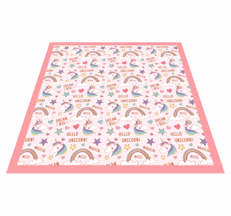 Tapis vinyle chambre bébé motif licorne magique - TenStickers