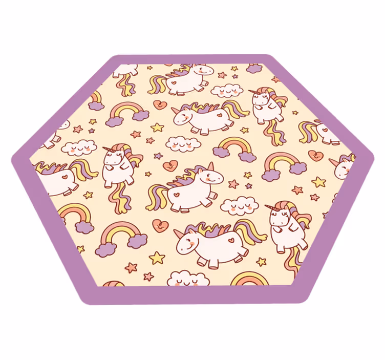 Tapis vinyle pour enfants motif fantastique de licornes - TenStickers