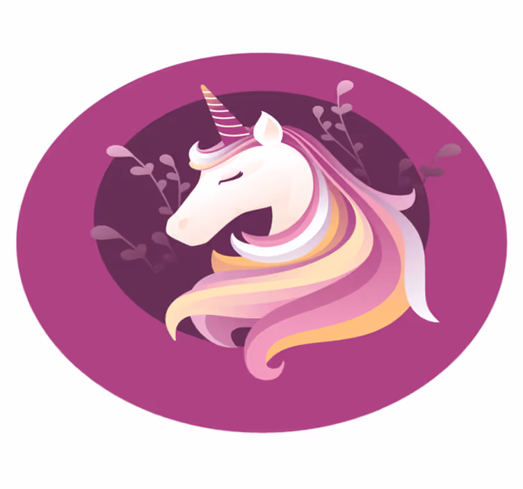 Tapis vinyle pour enfants motif circulaire de licorne - TenStickers