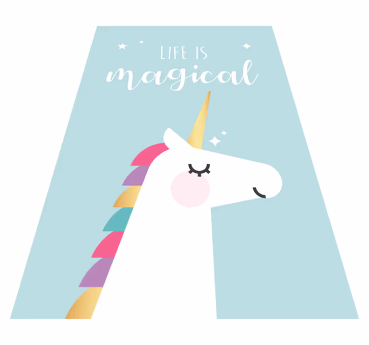 Tapis vinyle pour enfants phrase magique de licorne - TenStickers
