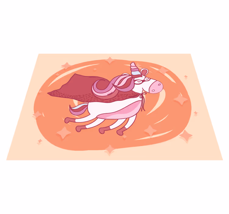 Tapis vinyle chambre bébé licorne de super-héros - TenStickers