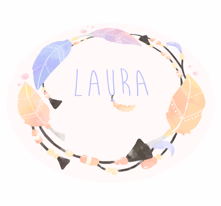 Tapis vinyle cercle de plumes personnalisable - TenStickers