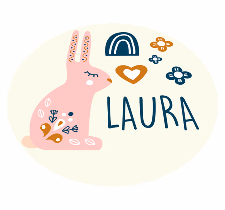 Tapis vinyle personnalisé lapin personnalisable - TenStickers
