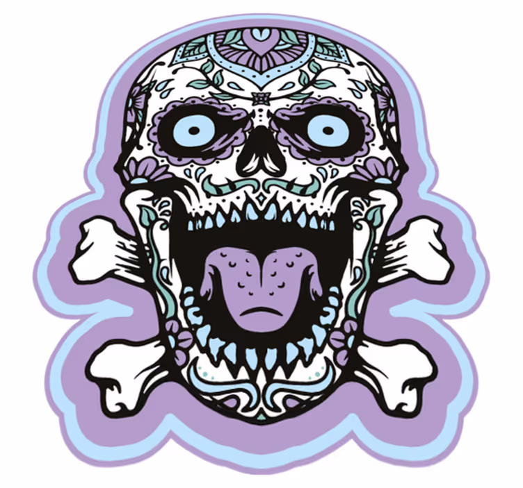 Tapis vinyle pour halloween décor de crâne en sucre - TenStickers