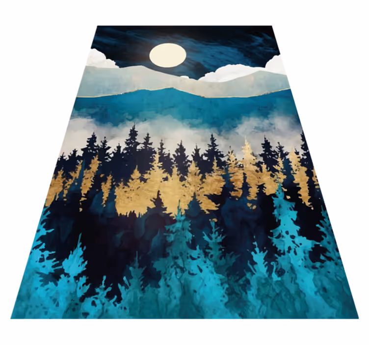 Tapis vinyle nature forêt, tombée de la nuit - TenStickers