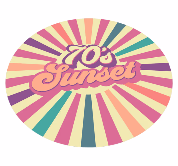 Tapis vinyle citation ambiance coucher de soleil 70s - TenStickers