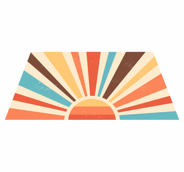 Tapis vinyle rayures rayures en forme d'astre solaire - TenStickers
