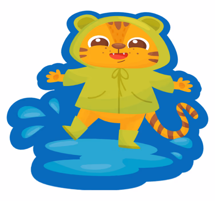 Tapis vinyle pour enfants tigre de dessin animé - TenStickers